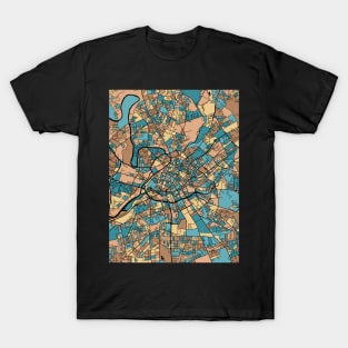 Manchester Map Pattern in Mid Century Pastel T-Shirt